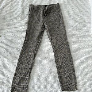H&M skinny fit plaid pants size 29 - like new